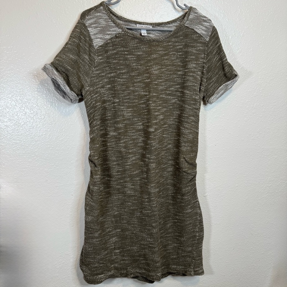Liz Lange For Target Maternity Sweater Dress Olive Size XL Ruched Knit Pregnany